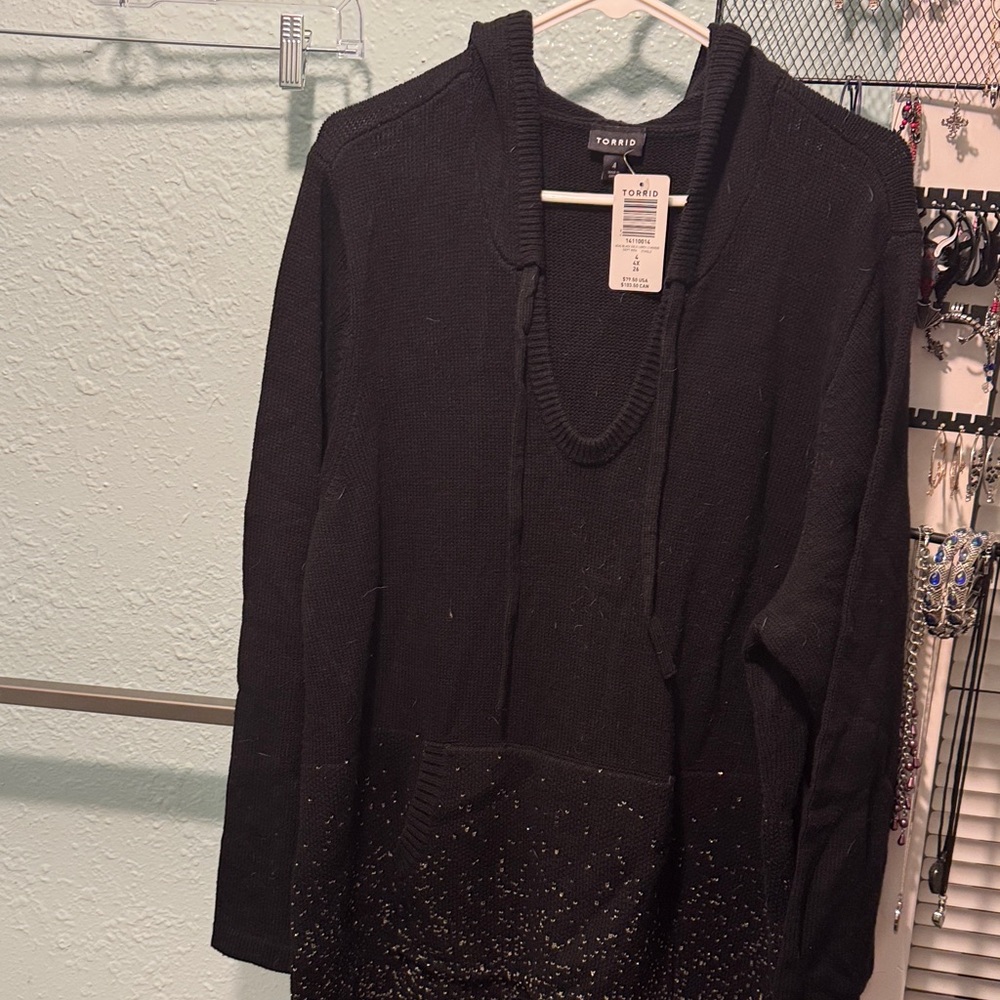 Torrid Black Gold Hoodie Dress
